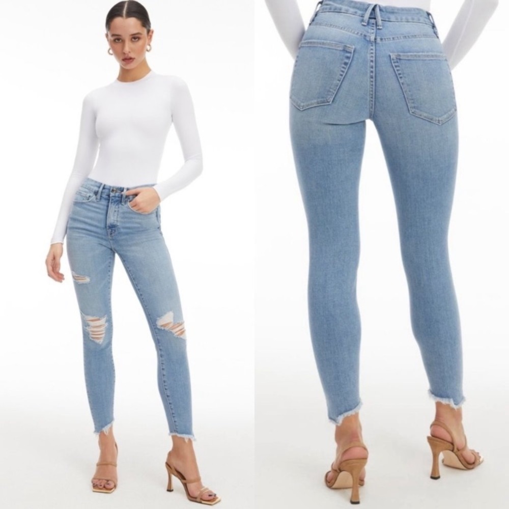 Good American Good Legs High Waist Side Step Crop Skinny Jeans Plus Size